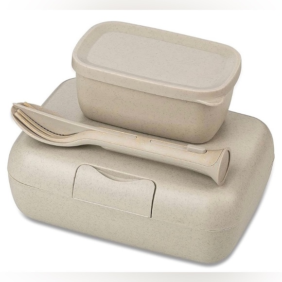 NEW- Koziol Box, Lunch to go, Cutlery Set of Three, Nature Desert Sand color - Picture 8 of 9